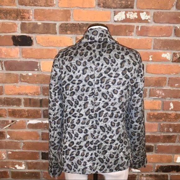 Loft Single Button Leopard Print Blazer Jacket Size Medium - Picture 5 of 6